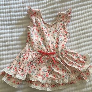 Cheeky Plum Farrah leotard in coral serenade